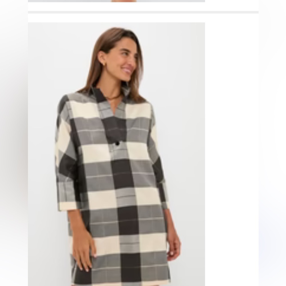 Tuckernuck- Champagne Problems Plaid Willow Dress - with gold. Beautiful dress